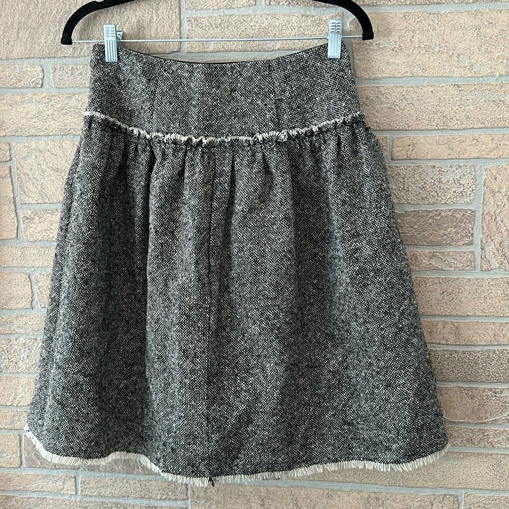 Derek Lam Tweed Woven A Line Skirt Womens 4 designer Wool